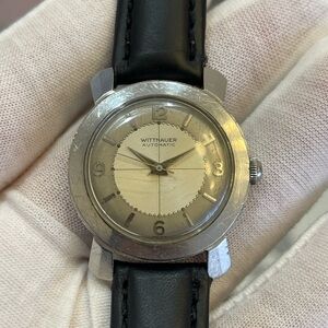 Wittnauer 1940s Men's Automatic Silver Swiss Made Quadrant Dial Watch
